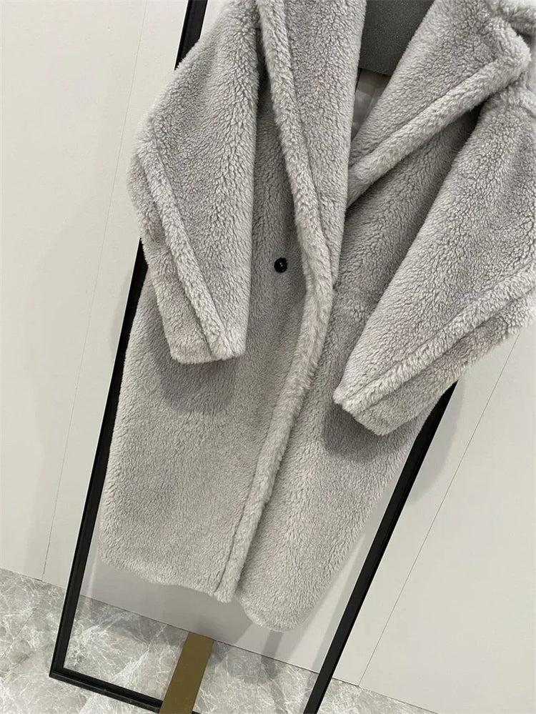 Max Teddy Coat 62% Alpaca 26% Wool 12% Silk Coat Winter Thicken Women's Coat