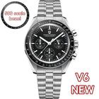 PAGANI DESIGN 2026 Nuovo Orologio da Uomo Moon, Orologio al Quarzo di Lusso per Uomo, Cronografo con Vetro Zaffiro AR, Impermeabile, Movimento VK63, Cinturino in Nylon