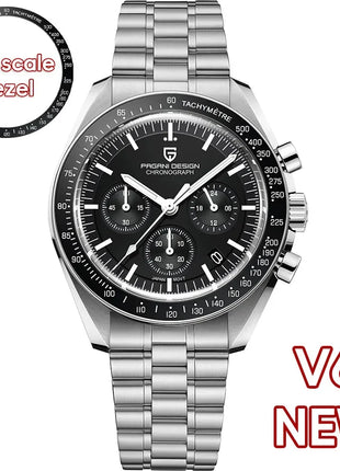 PAGANI DESIGN 2026 Nuovo Orologio da Uomo Moon, Orologio al Quarzo di Lusso per Uomo, Cronografo con Vetro Zaffiro AR, Impermeabile, Movimento VK63, Cinturino in Nylon