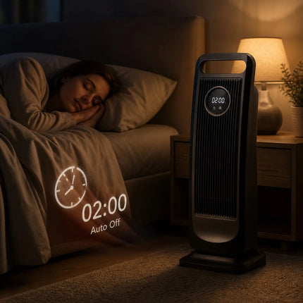2000W Ceramic Tower Heater with Led Touch Screen, Automatic Oscillation and 8H Timer, Portable Electric Heater for Home and Office
