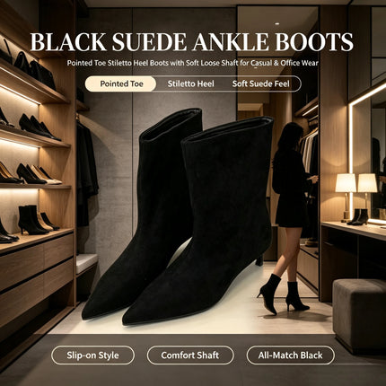New Vintage Pointed Toe Women Ankle Boots Designer Thin Low Heel Short Boots Modern Botas Autumn Winter Fashion Zapatos De Mujer