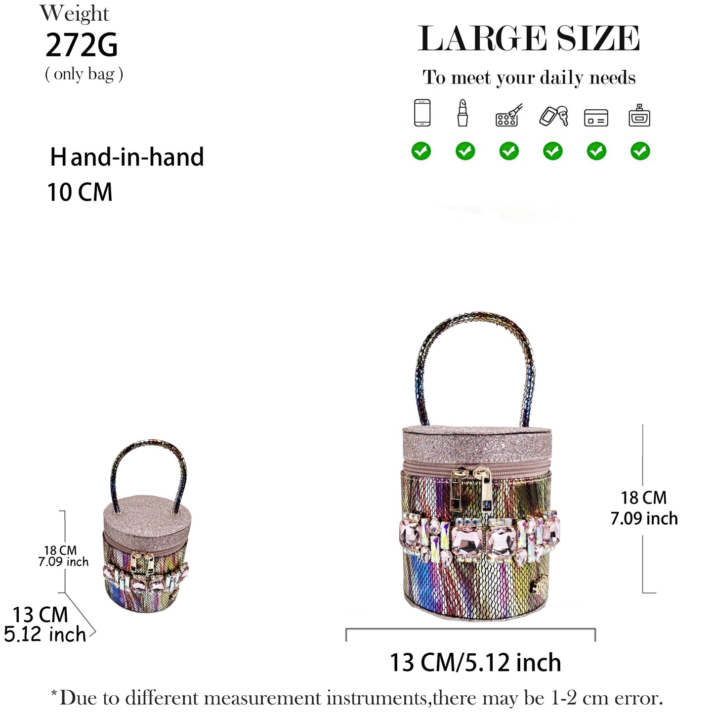 Queena Yan Nigerian-Inspired Rhinestone High Heels With Colourful Bucket Bag Fashionable Womens Footwear And Accessories Set