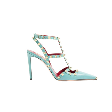 Sandali Estivi da Donna con Tacco Alto e Rivetti Quadrati, Eleganti e Sexy, Sandali da Festa con T-bar, Disponibili anche in Taglie Grandi
