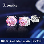 SZ Silver - Pink / 1ct(6.5mm)x 2pcs-box