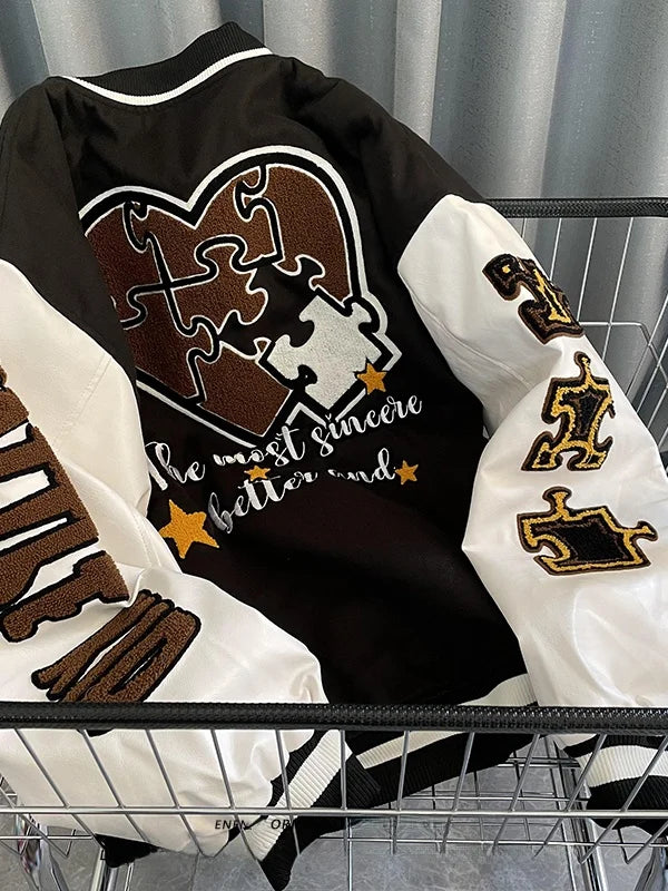 American Retro Baseball Jacket Unisex Loose Street Style Spring Autumn Couple Outerwear Windproof Long Sleeve Youth Fashion