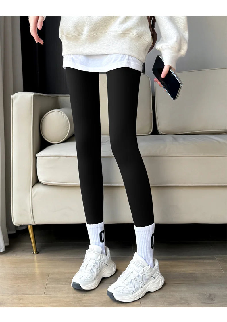 Women's Shark Leggings Fleece Lined  Winter Warm Tummy Control Thermal Pants High Waist Slimming Figure Long trousers Plus Size