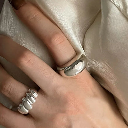 VENTFILLE Anello largo ad arco in argento sterling 925 per gioielli di design punk con geometria femminile regalo asimmetrico Dropshipping