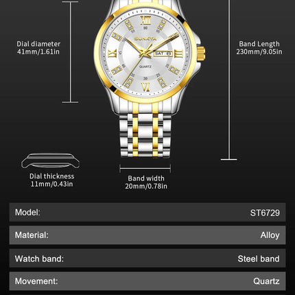 SUNKTA Orologio da Donna con Diamanti, Moda Creativa, Acciaio Impermeabile, Orologio al Quarzo Casual Luminoso con Bracciale platinumshop