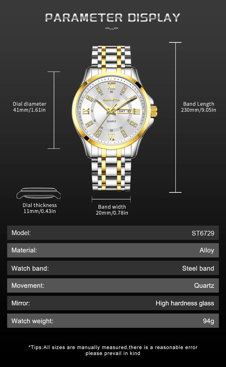 SUNKTA Orologio da Donna con Diamanti, Moda Creativa, Acciaio Impermeabile, Orologio al Quarzo Casual Luminoso con Bracciale platinumshop