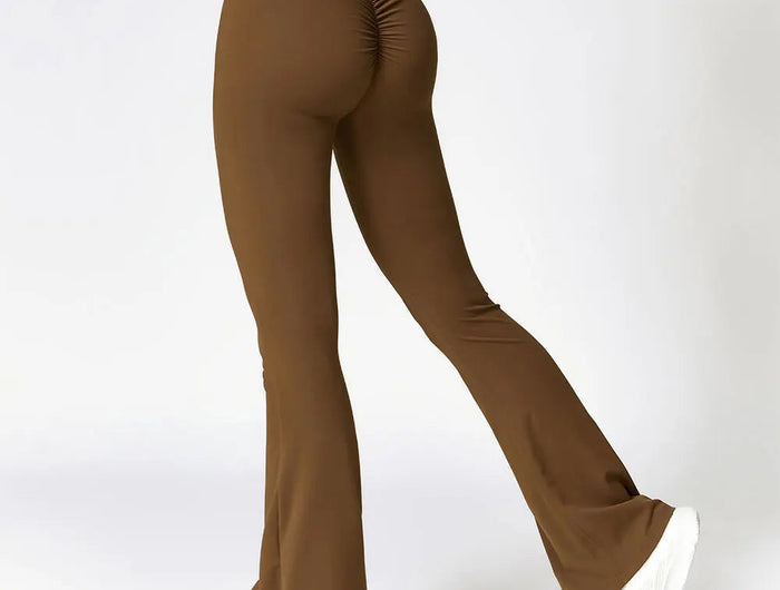 High Waist Flare Leggings Yoga Pants Women Wide Leg Pants Women Gym Workout Fitness Sports Flared Pants Latin Dance Trousers PlatiNum
