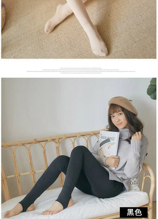 Leggings termici da donna Panty in pile Collant da donna Calze Collant Donna Inverno Falso Traslucido Caldo Collant sexy Inverno