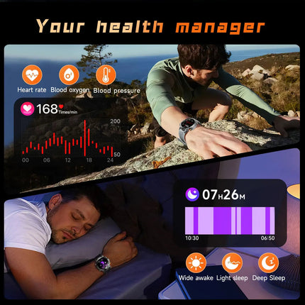 2025 Uomini Schermo AMOLED da 1,7 pollici Astuto Della Vigilanza 1000mAh Batteria Frequenza Cardiaca Chiamata Bluetooth NFC GPS Tracker Sport Fitness Orologi Nuovo platinumshop