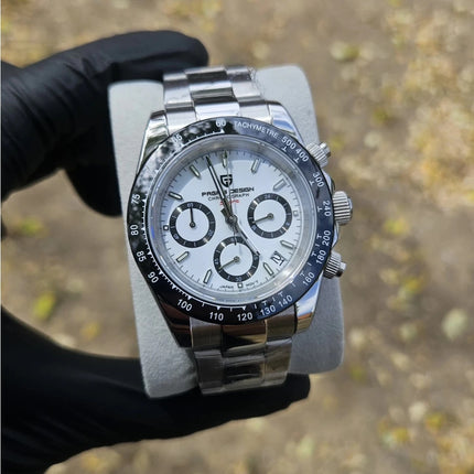 PAGANI DESIGN V2 Orologio da uomo al quarzo con movimento VK63, vetro zaffiro, acciaio inossidabile, impermeabile fino a 100 m, orologio sportivo da uomo PD1644