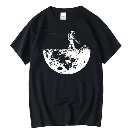 T-shirt d'été pour homme de haute qualité 100 % coton, drôle, nettoyeur lunaire, imprimé décontracté, ample, col rond, douce, Hip Hop