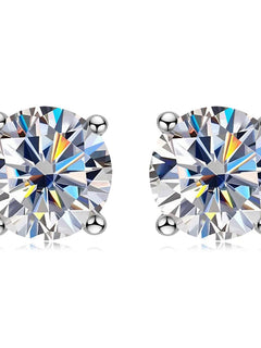 IOGOU 3mm/4mm/5mm/6.5mm/8mm/9mm/10mm/11mm Certificato D VVS1 Moissanite Orecchini con perno 925 Orecchini in argento per le donne Uomini Gioielli