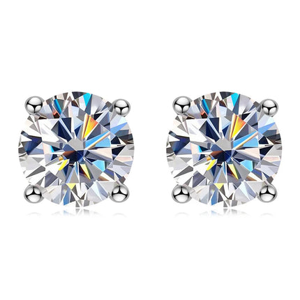 IOGOU 3mm/4mm/5mm/6.5mm/8mm/9mm/10mm/11mm Certificato D VVS1 Moissanite Orecchini con perno 925 Orecchini in argento per le donne Uomini Gioielli platinumshop