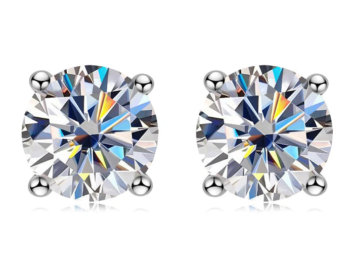 IOGOU 3mm/4mm/5mm/6.5mm/8mm/9mm/10mm/11mm Certificato D VVS1 Moissanite Orecchini con perno 925 Orecchini in argento per le donne Uomini Gioielli platinumshop