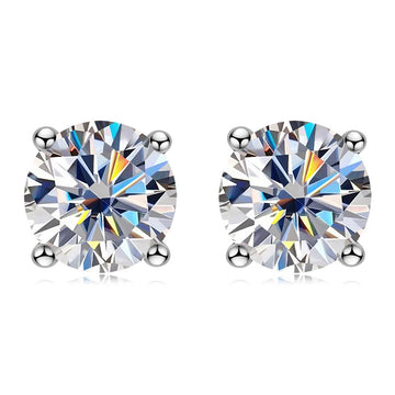 IOGOU 3mm/4mm/5mm/6.5mm/8mm/9mm/10mm/11mm Certificato D VVS1 Moissanite Orecchini con perno 925 Orecchini in argento per le donne Uomini Gioielli platinumshop