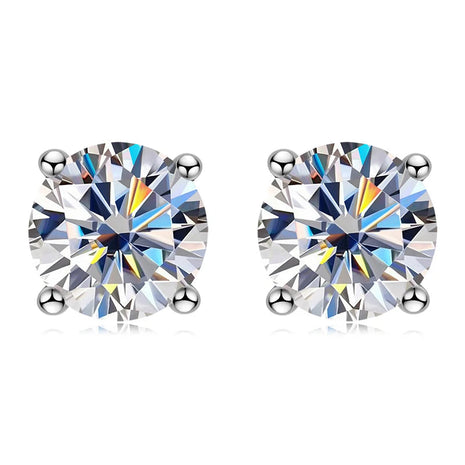 IOGOU 3mm/4mm/5mm/6.5mm/8mm/9mm/10mm/11mm Certificato D VVS1 Moissanite Orecchini con perno 925 Orecchini in argento per le donne Uomini Gioielli platinumshop