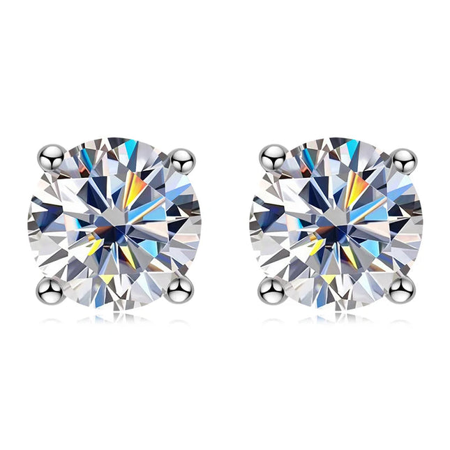 IOGOU 3mm/4mm/5mm/6.5mm/8mm/9mm/10mm/11mm Certificato D VVS1 Moissanite Orecchini con perno 925 Orecchini in argento per le donne Uomini Gioielli platinumshop