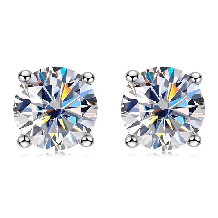 IOGOU 3mm/4mm/5mm/6.5mm/8mm/9mm/10mm/11mm Certificato D VVS1 Moissanite Orecchini con perno 925 Orecchini in argento per le donne Uomini Gioielli platinumshop