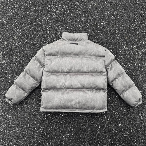 Nuovi 2023 uomini novità piumini in pelle scamosciata grigia cappotti e giacche/piumini gilet cotone addensare inverno caldo taglia usa S-XL #677