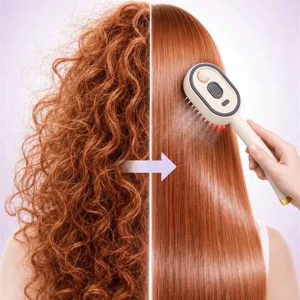 Electric Hair Straightening Brush – No Heat Spray, Red Light Therapy, Scalp Massage, Smooth, Wireless, Lightweight for Unisex