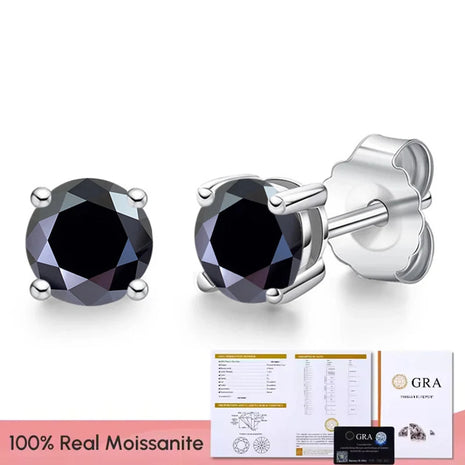 Real 0.1-3CT Test Passed Moissanite Diamond Stud Earrings for Women S925 Silver Platinum Plated Bride Wedding GRA Fine Jewelry PlatiNum