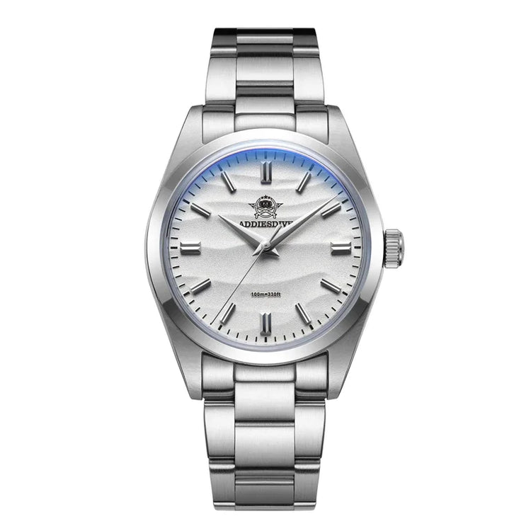 ADDIESDIVE 36mm Men Watch Desert Dial Bubble Mirror Pot Cover Glass 10Bar Waterproof AD2030 Quartz Watch