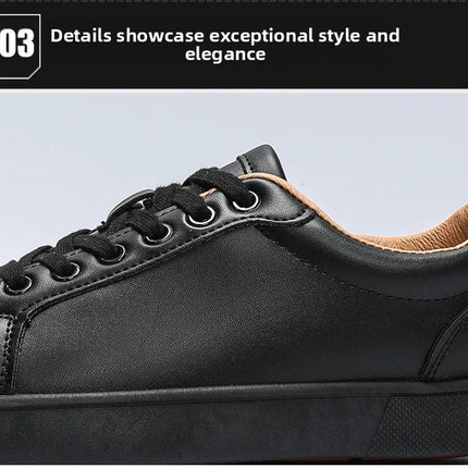 Men's High-End Casual Red Sole Board Oes Waterproof Sports Commuter Busin White Oes Simple Design Versatile Briti Sle