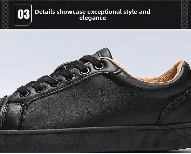 Men's High-End Casual Red Sole Board Oes Waterproof Sports Commuter Busin White Oes Simple Design Versatile Briti Sle