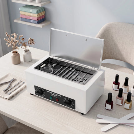 Metal Cleaning Machine High Temperature Sterilizer 300W 2L 122-428℉ Timer Dry Heat Stainless Steel for Nail Salon Clinic Lab Can Be Used In Clinics Hair Stores Nail Salons Beauty Salons Laboratories Etc