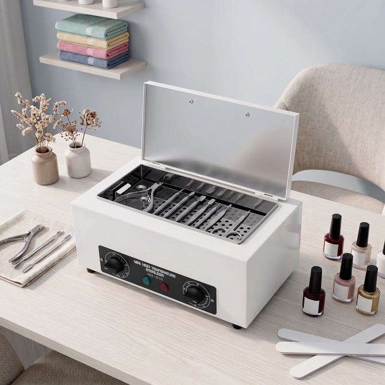 Metal Cleaning Machine High Temperature Sterilizer 300W 2L 122-428℉ Timer Dry Heat Stainless Steel for Nail Salon Clinic Lab Can Be Used In Clinics Hair Stores Nail Salons Beauty Salons Laboratories Etc