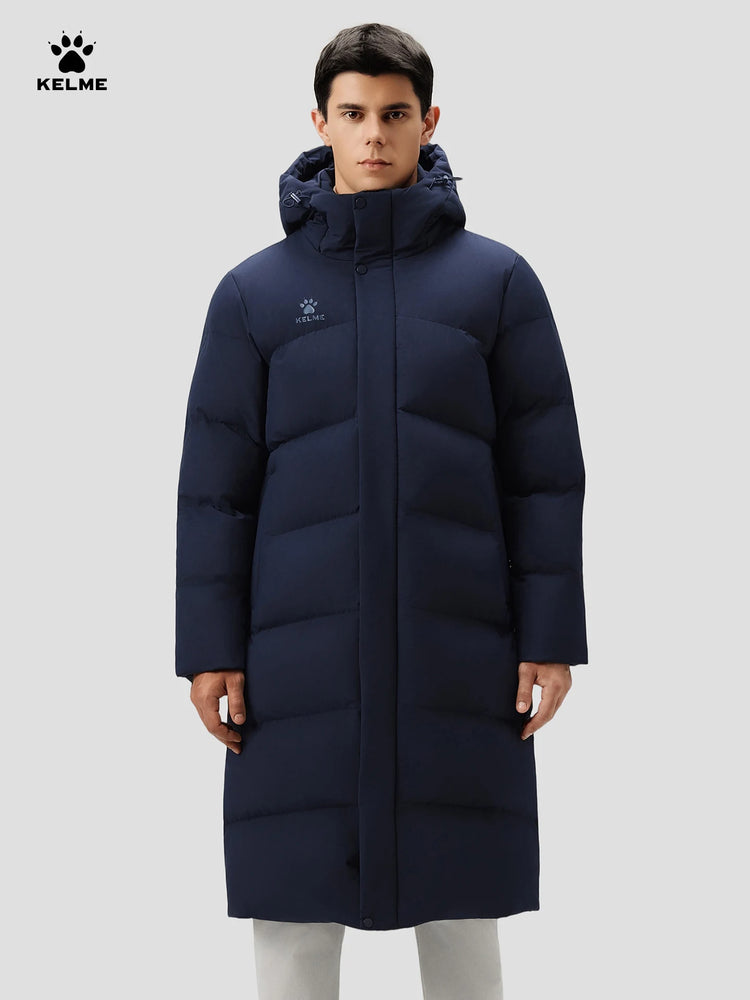 KELME Men's Thermal Down Jacket Outdoor Running Windproof Fleece-Lined Thickened Training Jacket пуховик женский