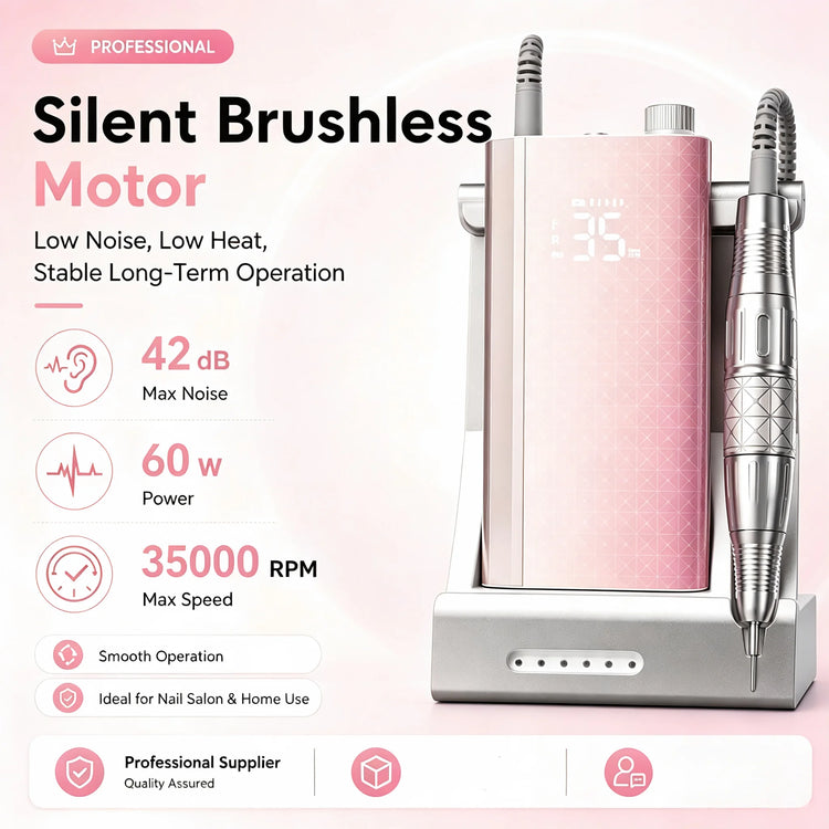 Brushless Nail Drill Professional Acrylic Gel Remover 35k RPM Nail Polish Machine Pedicure Polishing Tools