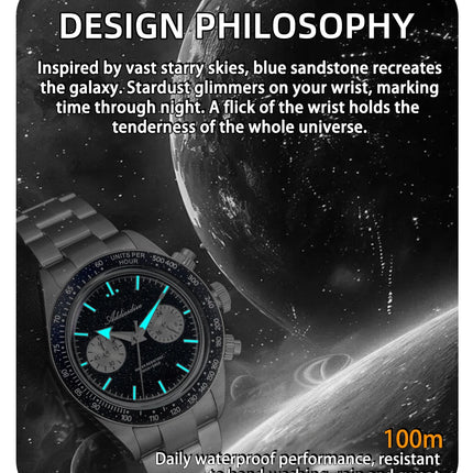 ADDIESDIVE New Quartz Watch Luxury VK64 Chronograph Men Wristwatches BGW9 Luminous Diving 100m Waterproof 316L Stainless Steel