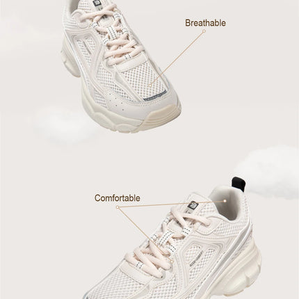 Baasploa Scarpe da corsa retrò da donna Scarpe da jogging sportive con lacci in rete da esterno Scarpe casual leggere e traspiranti antiscivolo da donna