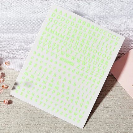 1PC 26-English Alphabet Number 3D Self-adhesive Nail Art Decal Sticker Word Small Letter Nail Decals Sticker Manicure Decoration