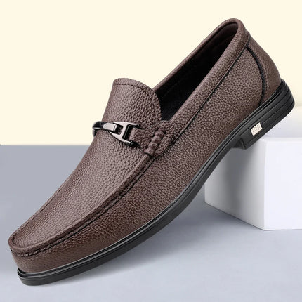 Mocassini in Vera Pelle per Uomo, Scarpe Casual Classiche per Lavoro e Pendolarismo, Slip-on Comodi per Passeggiate