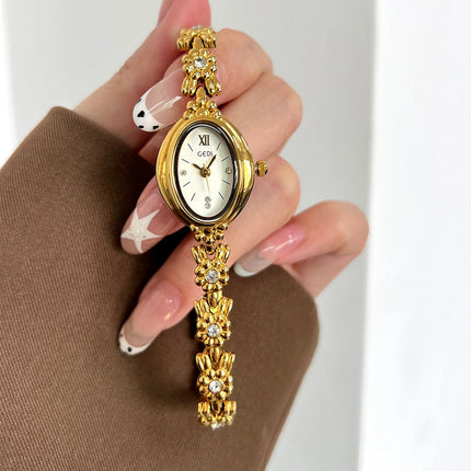 Orologio da donna Luce di lusso retrò tempestato di diamanti Bracciale di alta bellezza Orologi da donna squisiti alla moda platinumshop
