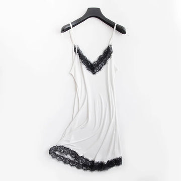 Abbigliamento primavera/autunno da donna 23% seta di gelso naturale allentato scollo a V pizzo slip