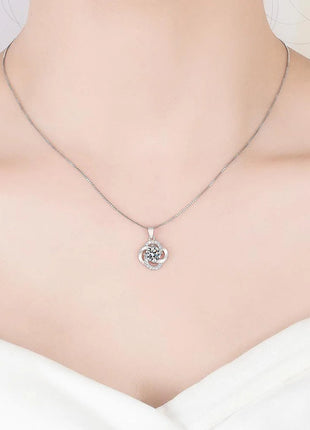 Collane e pendenti da donna in argento sterling 925 con ametista a forma di fiore, gioielli alla moda per matrimoni e feste. PlatiNum