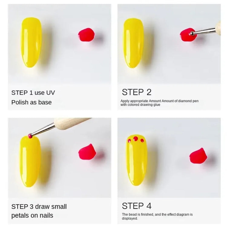 Dual End Wooden Dotting Pen Marble Nail Art Tool Set Manicure Painting Kit 5PCS DIY Nail Design