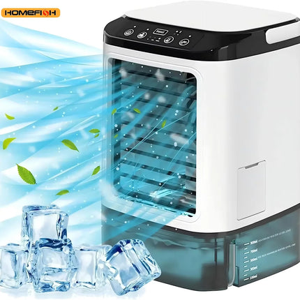 HOMEFISH Umidificatore da Tavolo Silenzioso per Uso Domestico, Ventilatore Portatile USB con Nebulizzatore e Funzione di Raffreddamento