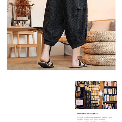 Pantaloni lanterna estivi da uomo stile giapponese Kimono pantaloni casual Samurai Harajuku pantaloncini da uomo larghi Yukata pantaloni a gamba larga taglie forti 5XL