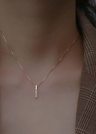 925 Sterling Silver Necklace Personality Charm Geometric Shape Pendant Choker Birthday Party Gift for Women Exquisite Jewelry PlatiNum