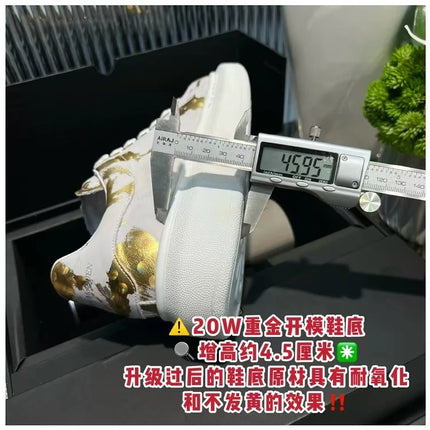 American European Fashion Casual Shoes Unisex White Platform Sneakers Man Sport Shoes In Printing Leather Women Heighten Loafers