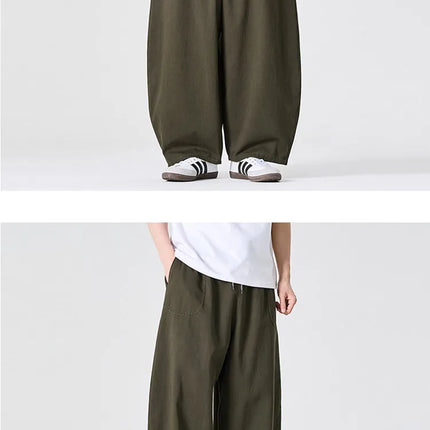 Pantaloni a Gamba Larga da Uomo, Stile Casual Harajuku, Comodi Joggers in Cotone, Pantaloni Cargo Tinta Unita, Abbigliamento Streetwear