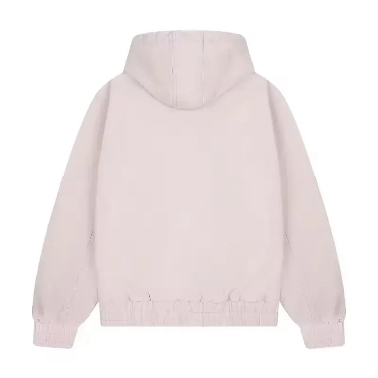 Harajuku American Retro Sakura Embroidery Pink Hoodie Y2K Jacket Men Women Oversized Gothic Streetwear Casual Fashion Outerwear