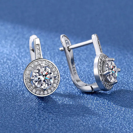 Orecchini in argento sterling 925 gioielli di alta qualità retrò modello semplice orecchini con zirconi bianchi viola vendita calda platinumshop